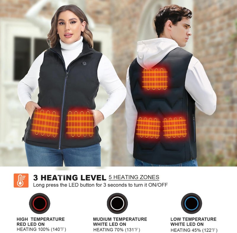 Vofuoti Heated Vest Men Women with Battery Pack Included, Lightweight USB Rechargeable Electric Heating Vest - Image 5